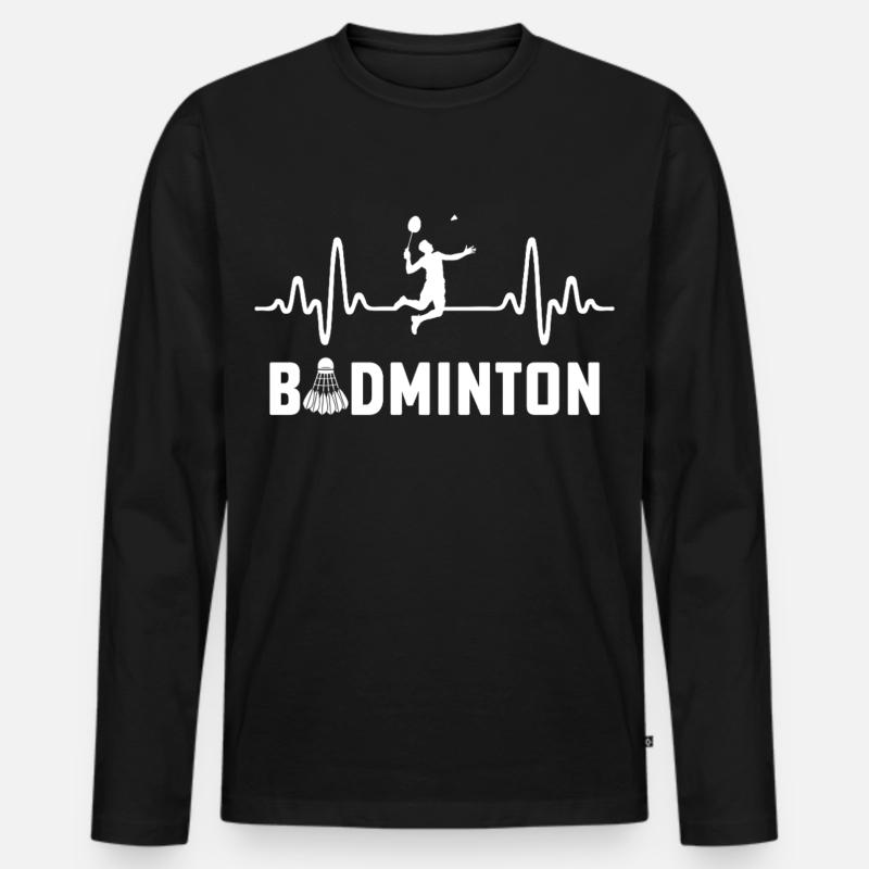 Badminton  - Männer Premium Bio Langarmshirt - Schwarz