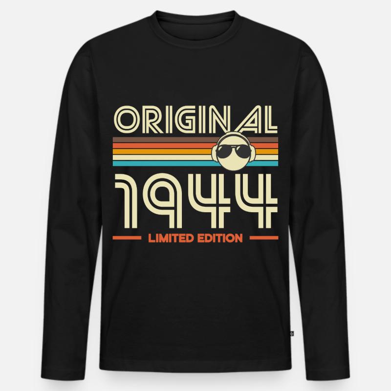 Originale Retro-Edition von 1944 - Männer Premium Bio Langarmshirt - Schwarz
