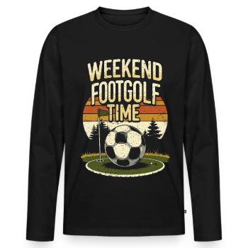 Footgolf Soccer Golf Weekend Footgolf Time - Men's Premium Organic Long Sleeve Shirt - black - Front - Nico (187cm)