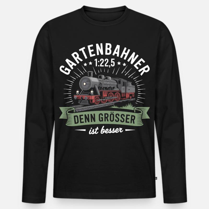Gartenbahn Eisenbahn Garten Spur G Modelleisenbahn - Männer Premium Bio Langarmshirt - Schwarz