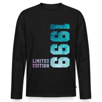 1999 Édition Limitée 27 ans anniversaire - T-shirt manches longues Premium bio Homme - noir - Devant - Nico (187cm)