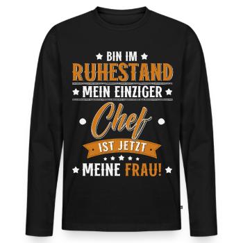 Retraite 2026 Gift Man Retraite Retraité Drôle - T-shirt manches longues Premium bio Homme - noir - Devant - Nico (187cm)