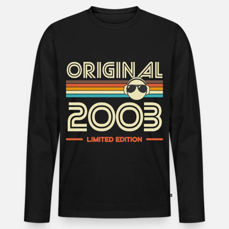 Originales Retro-Logo von 2003 - Männer Premium Bio Langarmshirt - Schwarz