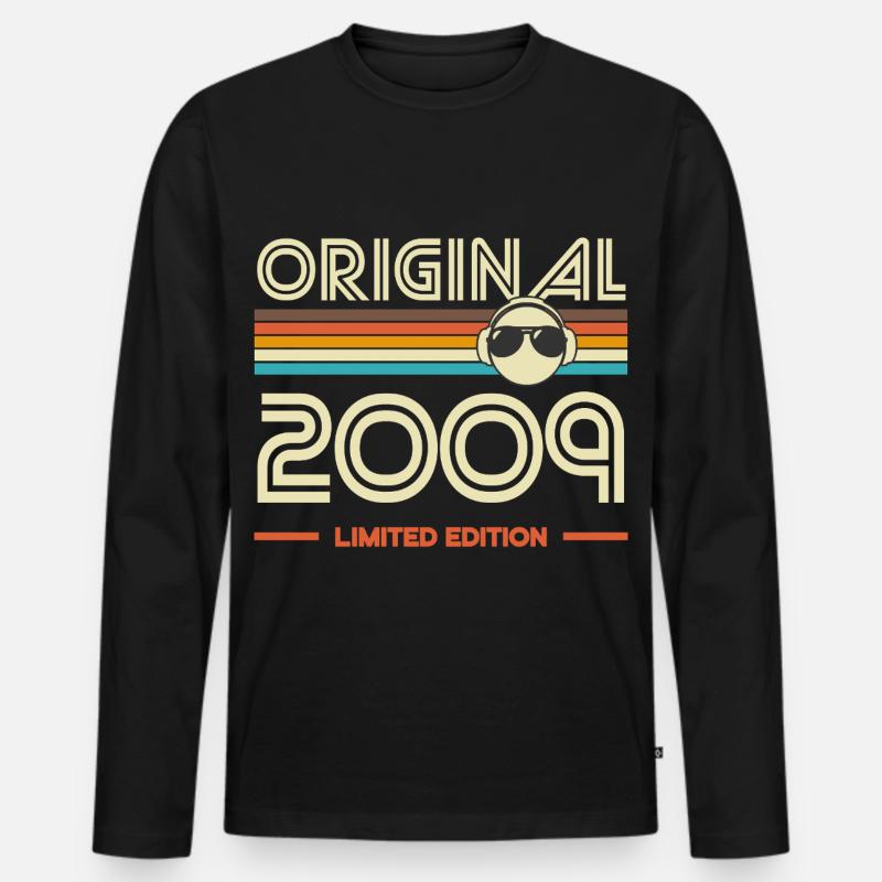 Originale limitierte Edition 2009 - Männer Premium Bio Langarmshirt - Schwarz