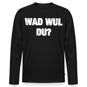 Wad Wul Du - T-shirt manches longues Premium bio Homme - noir - Devant - Nico (187cm)
