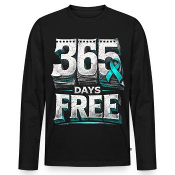Detoxification Withdrawal Addicted 365 Days Free - Men's Premium Organic Long Sleeve Shirt - black - Front - Nico (187cm)