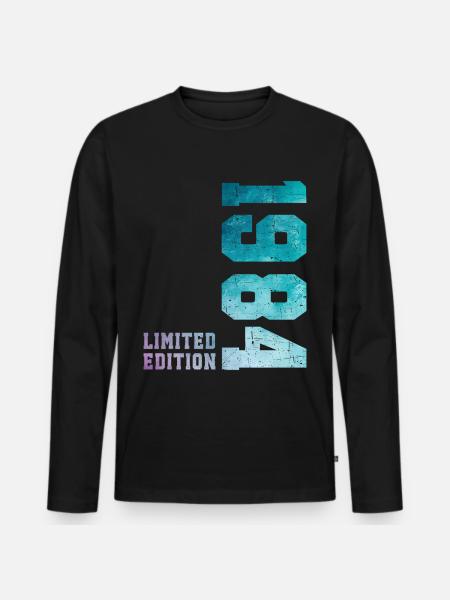1984 Limited Edition 42 Years Anniversary - Men's Premium Organic Long Sleeve Shirt - black