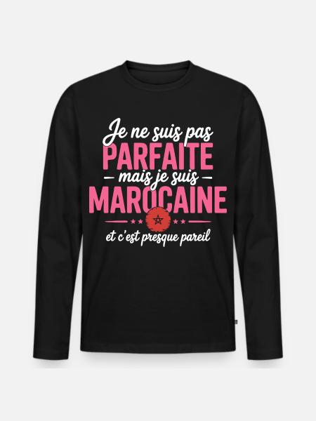 je suis marocaine - T-shirt manches longues Premium bio Homme - noir