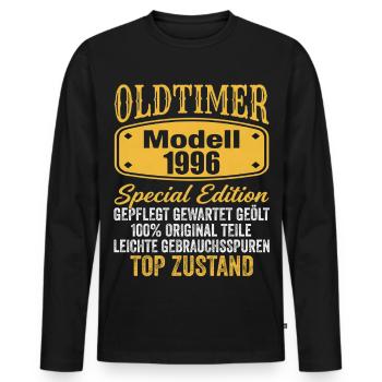 Modèle de voiture classique pour le 30e anniversaire 1996 - T-shirt manches longues Premium bio Homme - noir - Devant - Nico (187cm)