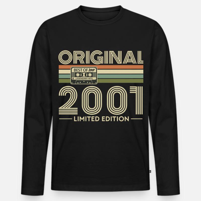 Original 2001 Limited Edition Retro - Männer Premium Bio Langarmshirt - Schwarz