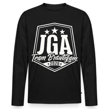 Bachelor Party 2026 Team Groom Bachelor Party - Men's Premium Organic Long Sleeve Shirt - black - Front - Nico (187cm)