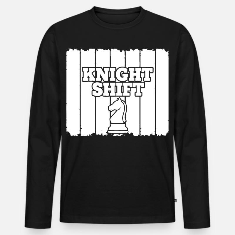 Shift du cavalier d’échecs - T-shirt manches longues Premium bio Homme - noir