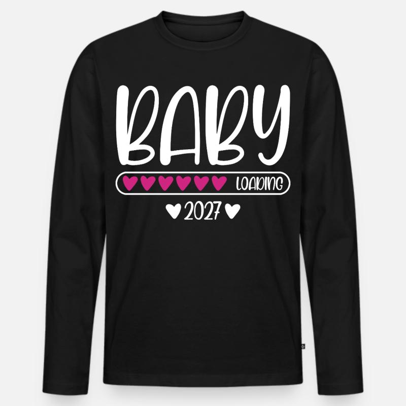 Baby 2027 loading Herzchen Ladebalken - Männer Premium Bio Langarmshirt - Schwarz