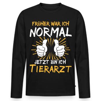 Vet Saying - Men's Premium Organic Long Sleeve Shirt - black - Front - Nico (187cm)