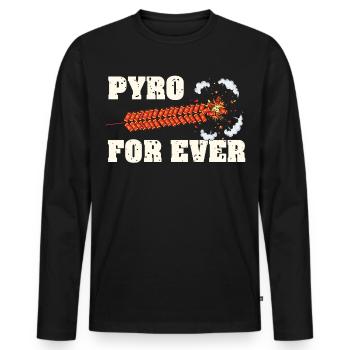 Chaîne de pétards Pyro For Ever - T-shirt manches longues Premium bio Homme - noir - Devant - Nico (187cm)