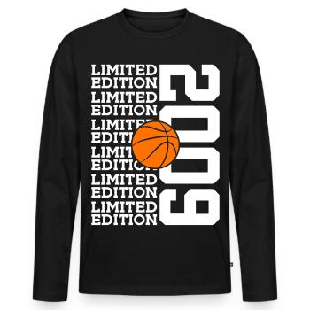 LIMITED EDITION 2009 BASKETBALL 17TH BIRTHDAY - Men's Premium Organic Long Sleeve Shirt - black - Front - Nico (187cm)