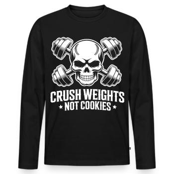 Crush Weights Gym No Sugar - Men's Premium Organic Long Sleeve Shirt - black - Front - Nico (187cm)