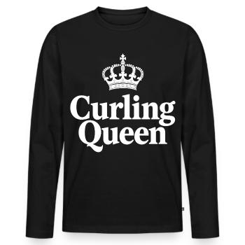 Reine du Curling - La Reine sur la glace - T-shirt manches longues Premium bio Homme - noir - Devant - Nico (187cm)