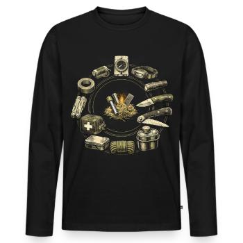 Prepper Survivalists - Men's Premium Organic Long Sleeve Shirt - black - Front - Nico (187cm)