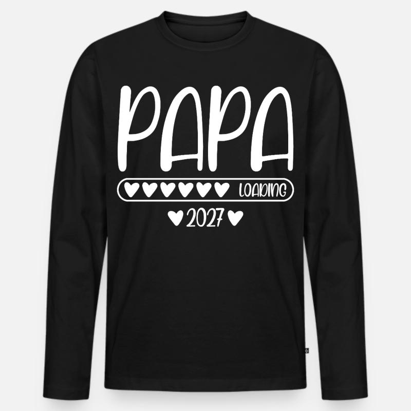 Papa 2027 loading - Männer Premium Bio Langarmshirt - Schwarz