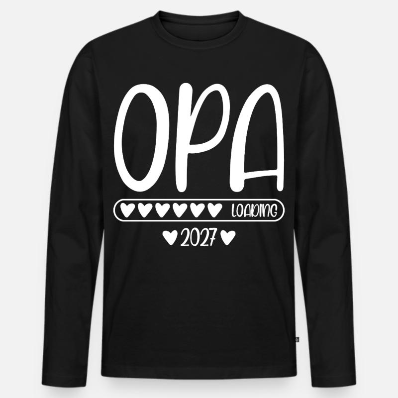 Opa 2027 loading - Männer Premium Bio Langarmshirt - Schwarz