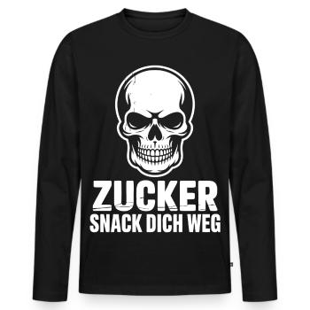 Sugar Skull Snack You Away - Men's Premium Organic Long Sleeve Shirt - black - Front - Nico (187cm)