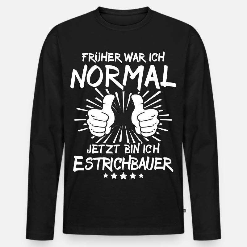 Estrichbauer - Männer Premium Bio Langarmshirt - Schwarz