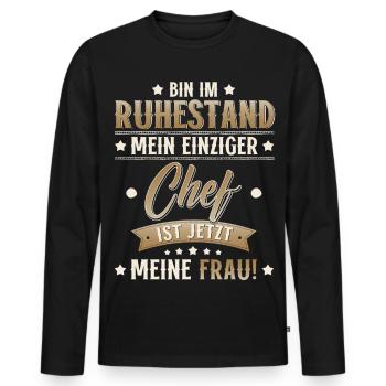 Pension Gift Man Pensioner Retirement 2026 Funny - Men's Premium Organic Long Sleeve Shirt - black - Front - Nico (187cm)