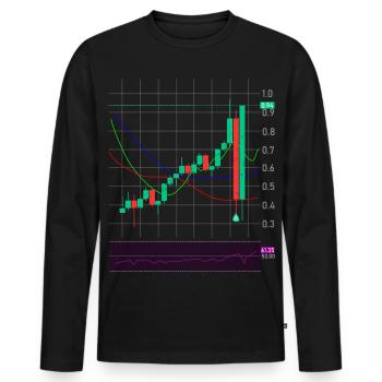 Échange d’actions crypto - T-shirt manches longues Premium bio Homme - noir - Devant - Nico (187cm)