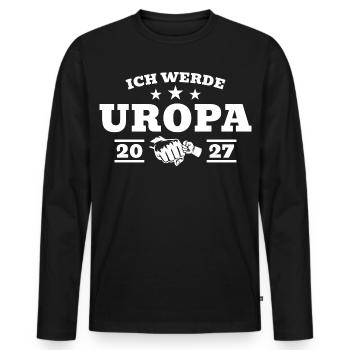 I'm going to be great-grandpa 2027 pregnancy announcement - Men's Premium Organic Long Sleeve Shirt - black - Front - Nico (187cm)