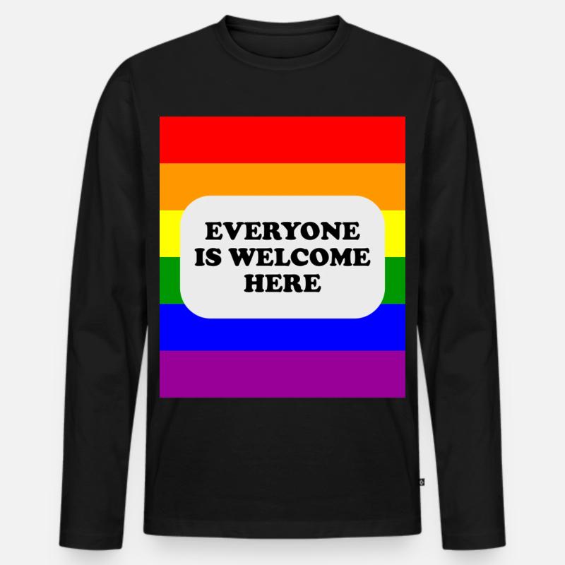 LGBT-Safe-Space-Regenbogenflagge - Männer Premium Bio Langarmshirt - Schwarz