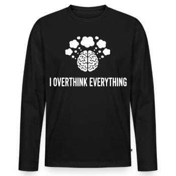 Je réfléchis trop à tout ce qui concerne le cerveau - T-shirt manches longues Premium bio Homme - noir - Devant - Nico (187cm)
