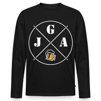 JGA Bier (Junggesellenabschied Kreis Symbol NEG2C) - Männer Premium Bio Langarmshirt - Schwarz - Vorne - Nico (187cm)
