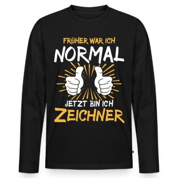 Zeichner Spruch - Männer Premium Bio Langarmshirt - Schwarz - Vorne - Nico (187cm)