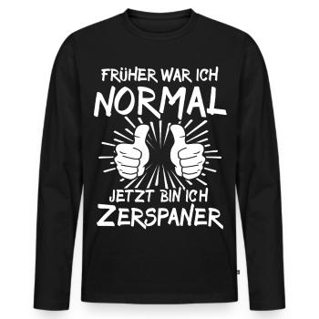 Zerspaner - Männer Premium Bio Langarmshirt - Schwarz - Vorne - Nico (187cm)