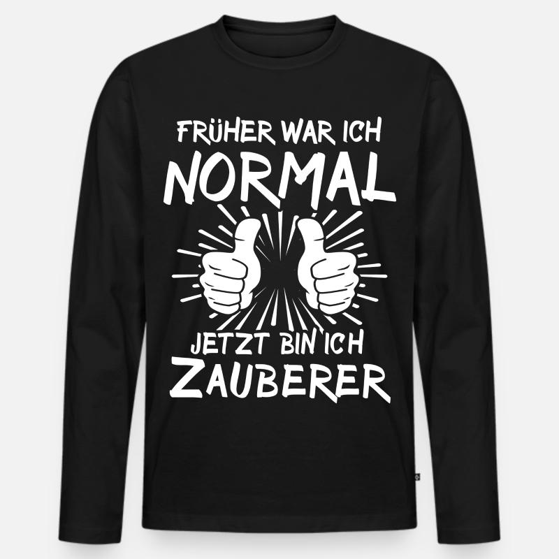 Zauberer - Männer Premium Bio Langarmshirt - Schwarz