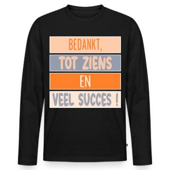 Thanks - Good luck - Men's Premium Organic Long Sleeve Shirt - black - Front - Nico (187cm)