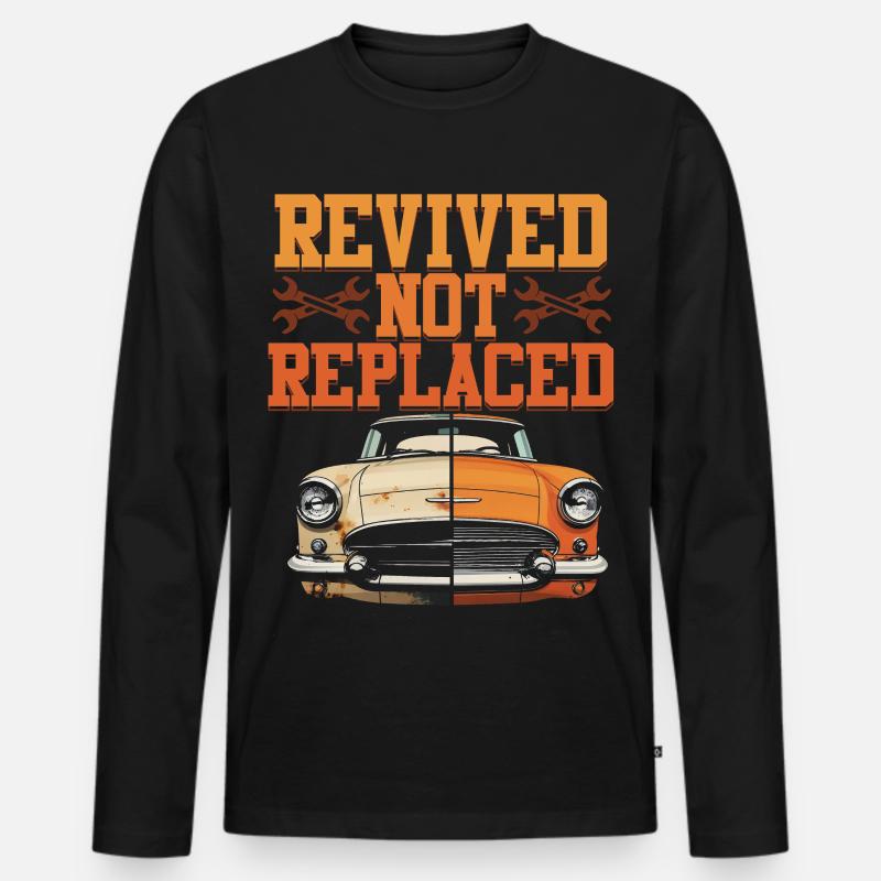 Auto Restauration Revived Not Replaced - Männer Premium Bio Langarmshirt - Schwarz