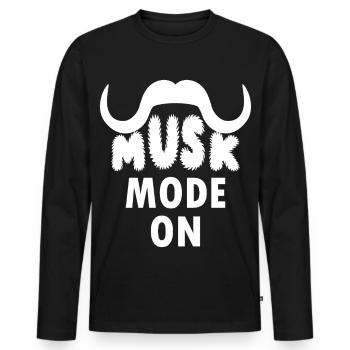 FOTOGRAFIE MOSCHUSOCHSEN - Männer Premium Bio Langarmshirt - Schwarz - Vorne - Nico (187cm)