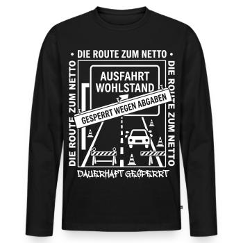 The route to Netto permanently closed - Men's Premium Organic Long Sleeve Shirt - black - Front - Nico (187cm)