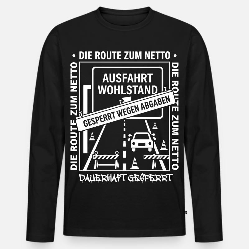 Die Route Zum Netto Dauerhaft Gesperrt - Männer Premium Bio Langarmshirt - Schwarz