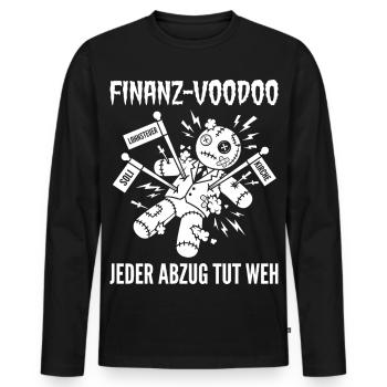 Finanz Voodoo Puppe Jeder Abzug Tut Weh - Männer Premium Bio Langarmshirt - Schwarz - Vorne - Nico (187cm)