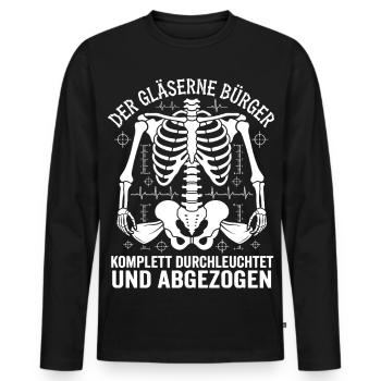 The Transparent Citizen X-rayed and Peeled Off - Men's Premium Organic Long Sleeve Shirt - black - Front - Nico (187cm)