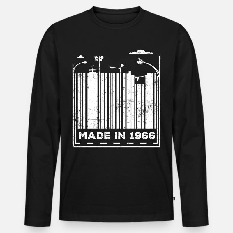 Annata 1966 - Maglia a manica lunga ecologica premium da uomo - nero