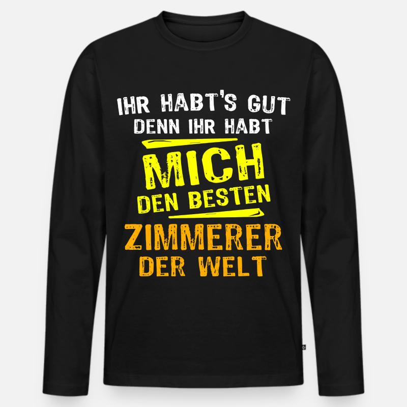 Zimmerer Geschenk - Männer Premium Bio Langarmshirt - Schwarz