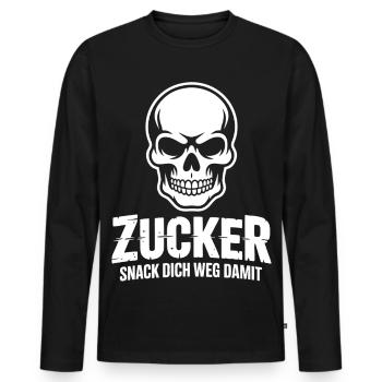 Sugar Skull Snack Design - Men's Premium Organic Long Sleeve Shirt - black - Front - Nico (187cm)