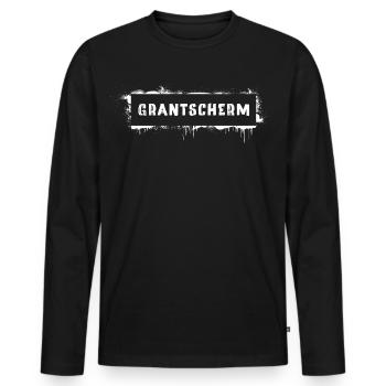 Grantscherm – Wiener Dialekt Spruch Grantig - Männer Premium Bio Langarmshirt - Schwarz - Vorne - Nico (187cm)