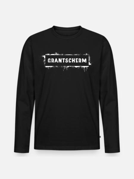 Grantscherm – Viennese dialect saying Grantig - Men's Premium Organic Long Sleeve Shirt - black
