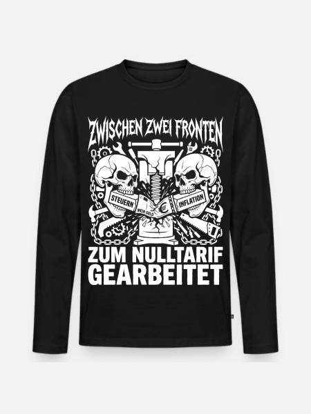 Between two fronts: taxes, inflation, screwing - Men's Premium Organic Long Sleeve Shirt - black