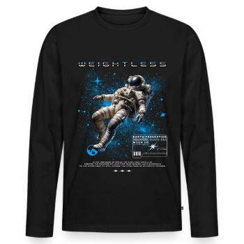 Weightless Astronaut Space - Men's Premium Organic Long Sleeve Shirt - black - Front - Nico (187cm)